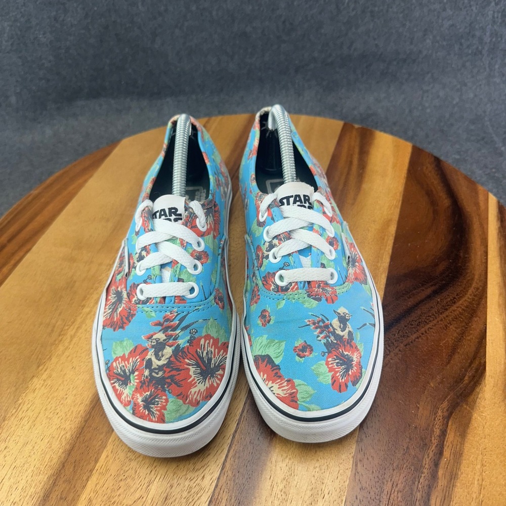 Vans Star Wars Authentic Yoda Aloha Floral Sneakers Blue Red Women 7 Men 5.5 - Picture 5 of 16